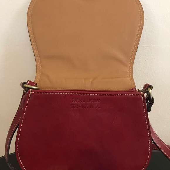 Artigianino Red Italian Leather Handbag New - Picture 7 of 7
